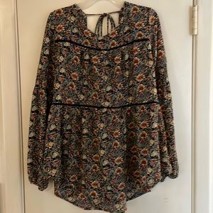 Knox Rose Cute Floral Boho blouse top Medium